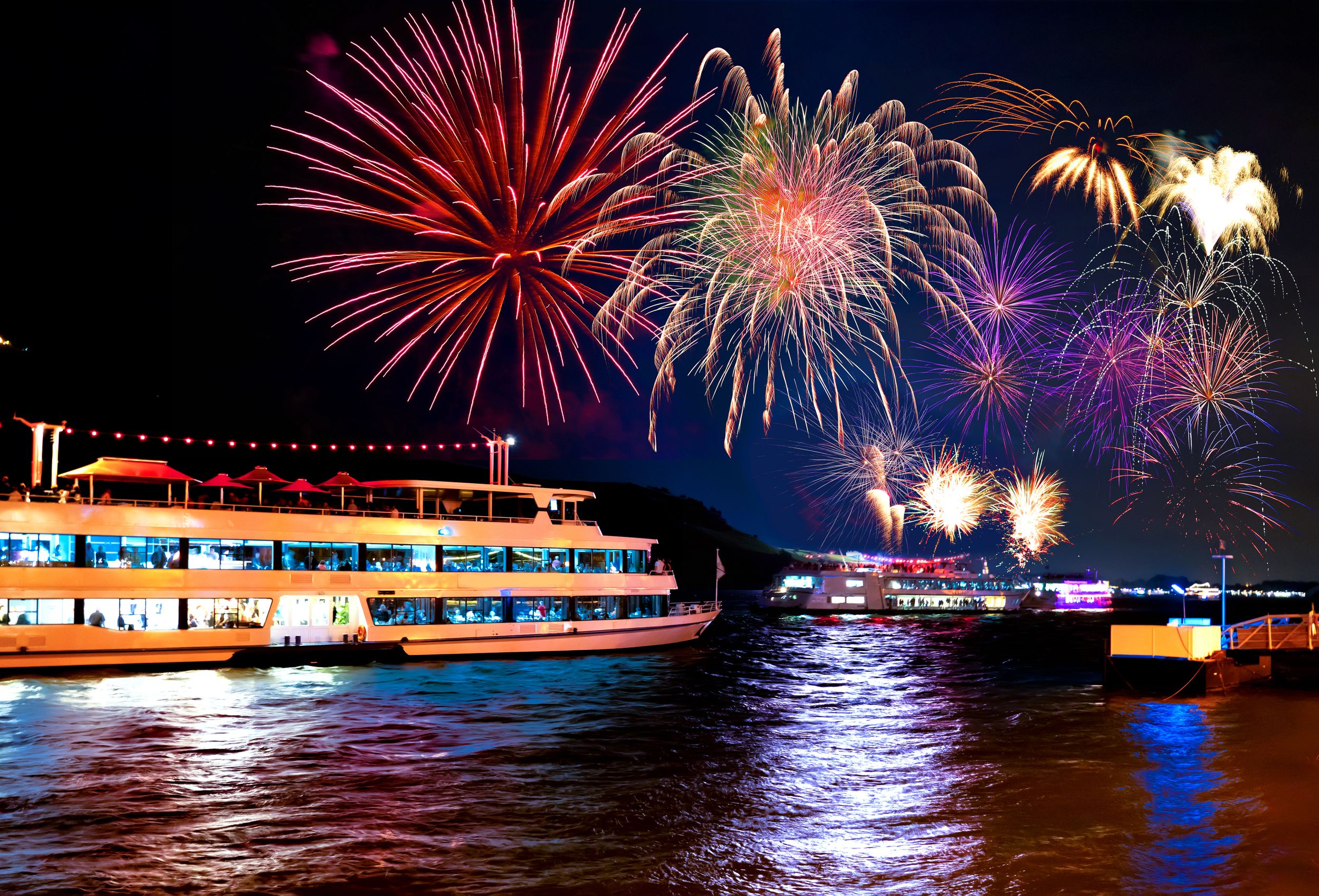 Firework over the rhine valley. Rhein in Flammen (Rhine in Flames) , G