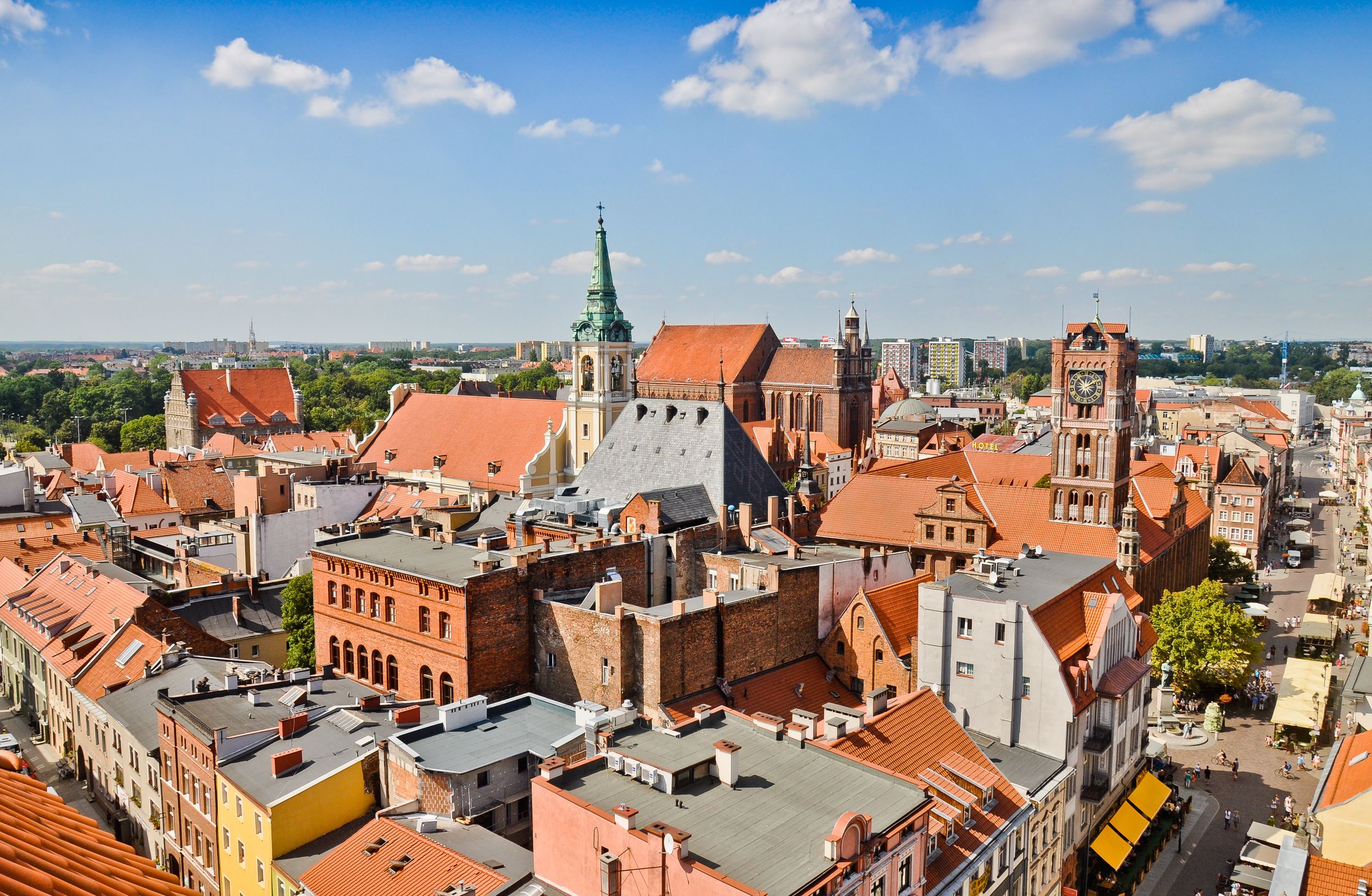 Torun - birthplace of the astronomer Nicolaus Copernicus. From left: H