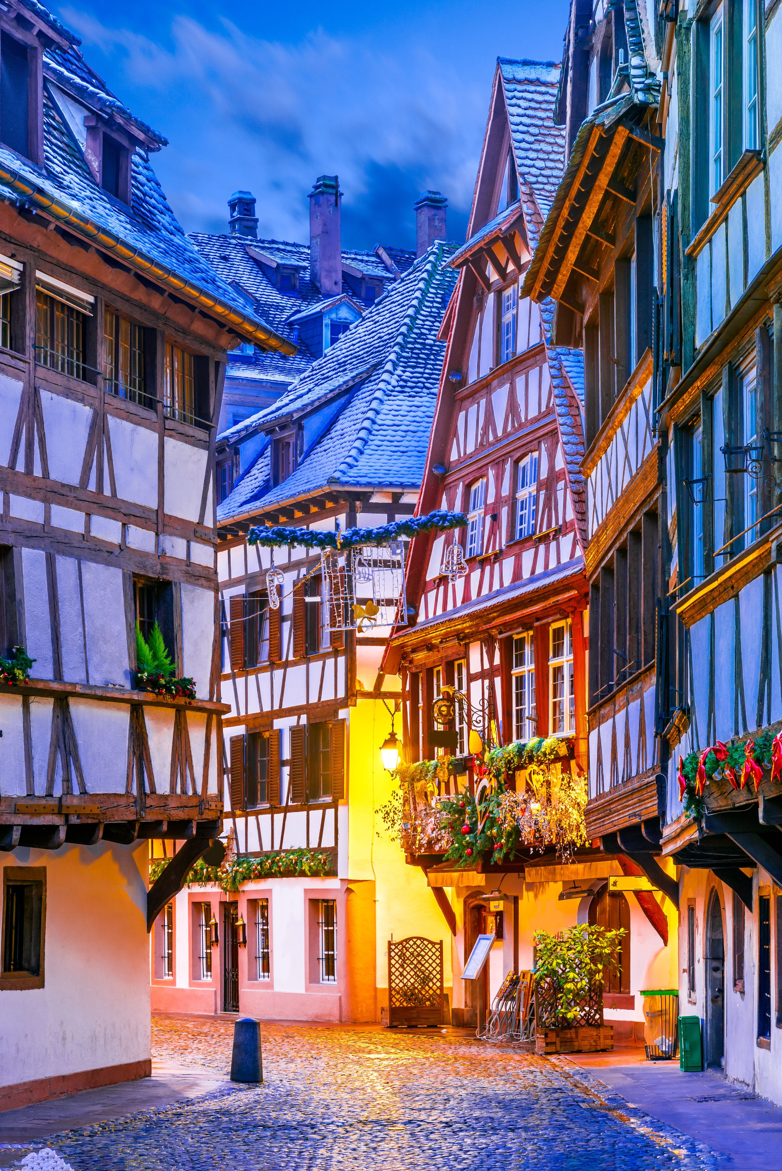 Strasbourg, France. Christmas Market in Petite France old district of 