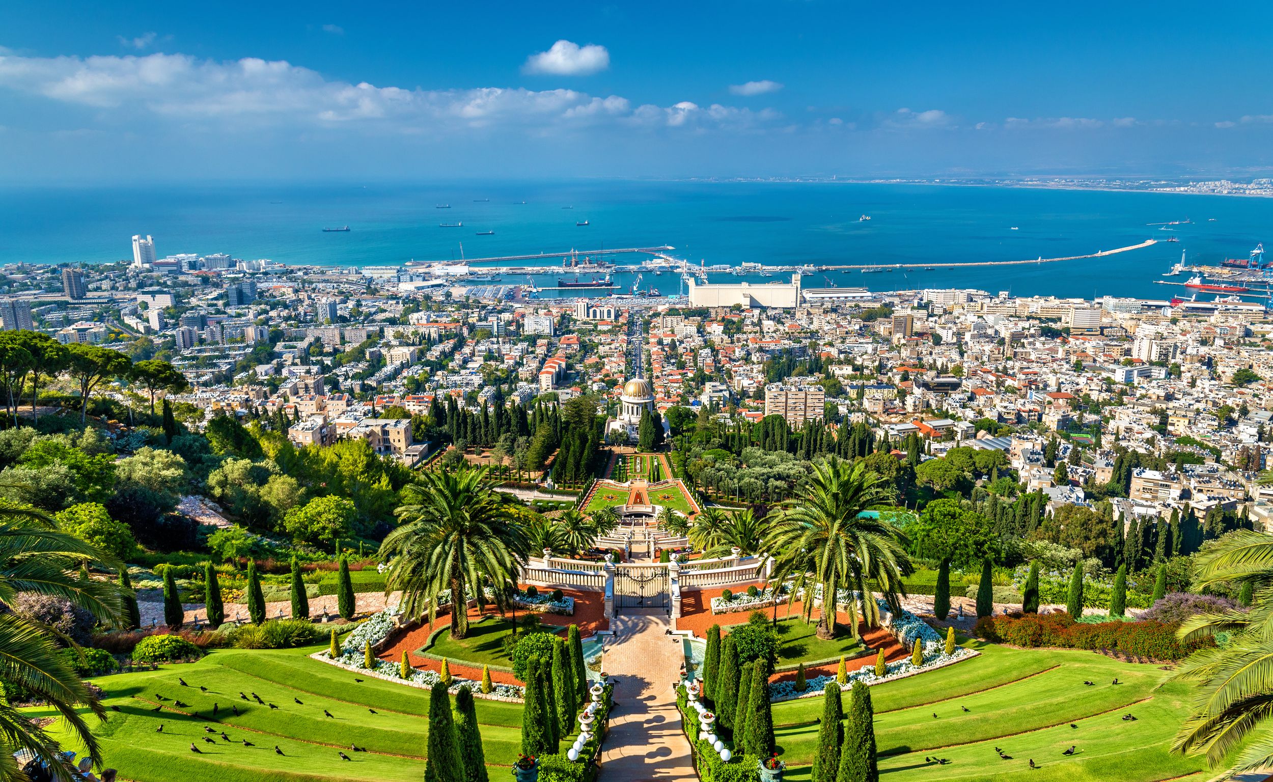 View over the Bahai Gardens in Haifa - Israel