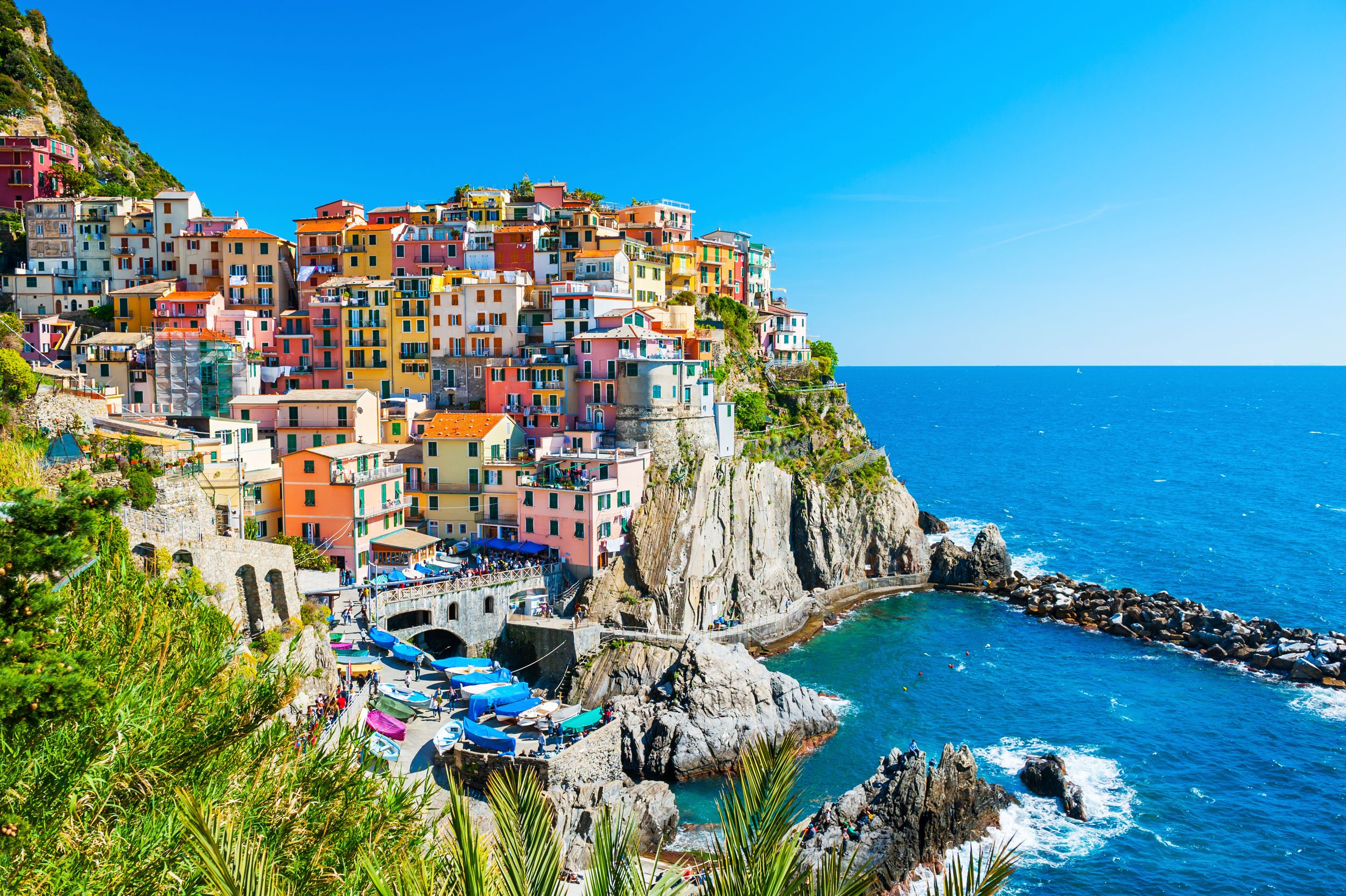 Beautiful view of Manarola town, Cinque Terre national park, Liguria, 