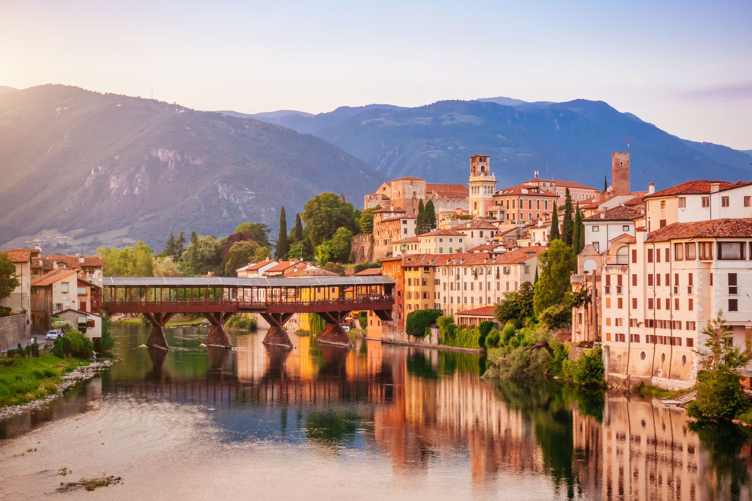 Bassano del Grappa Ponte Vecchio in Veneto Region Northern Italy
