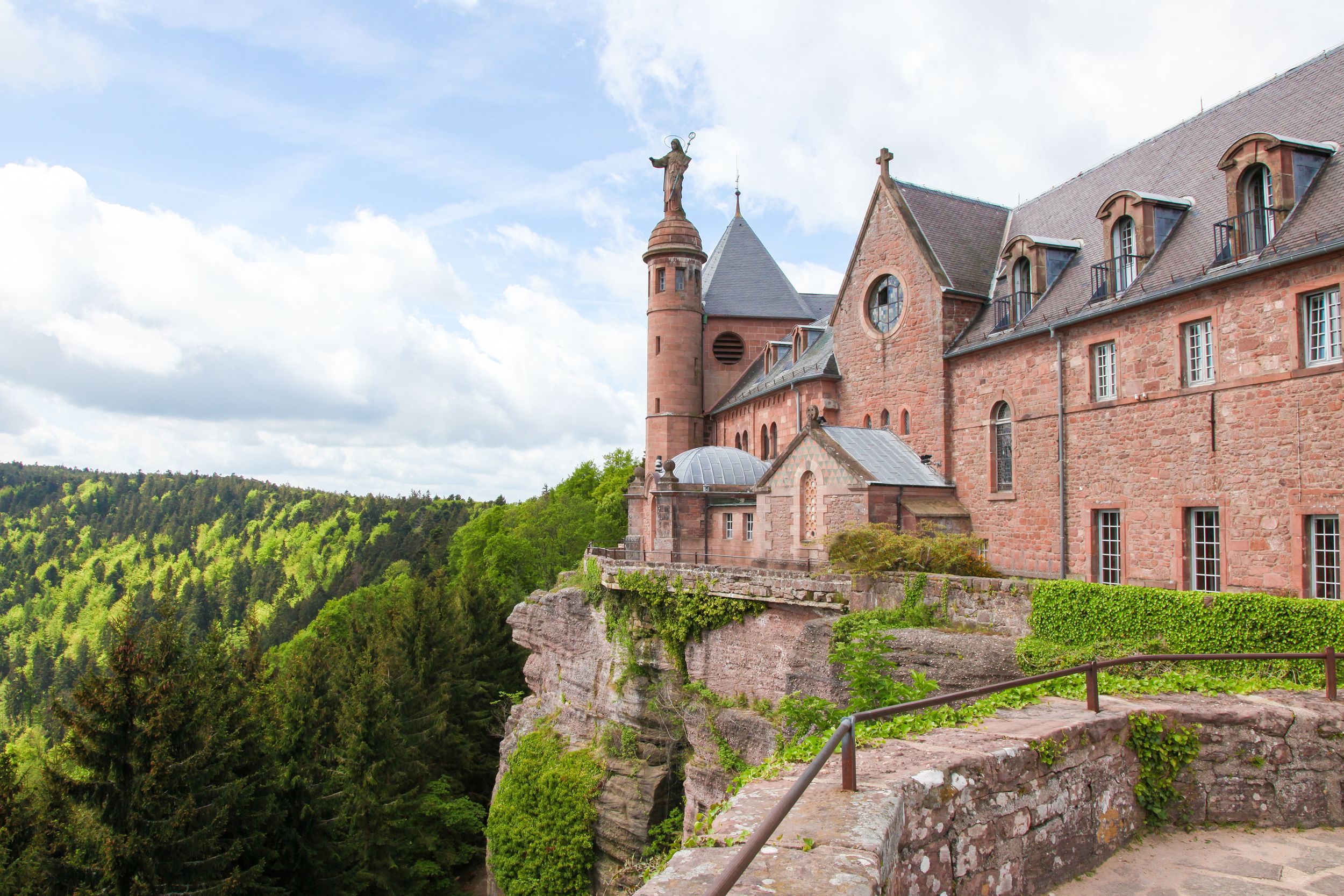 Hohenburg Abbey at Mont Sainte-Odile in the Vosges mountains in Alsace