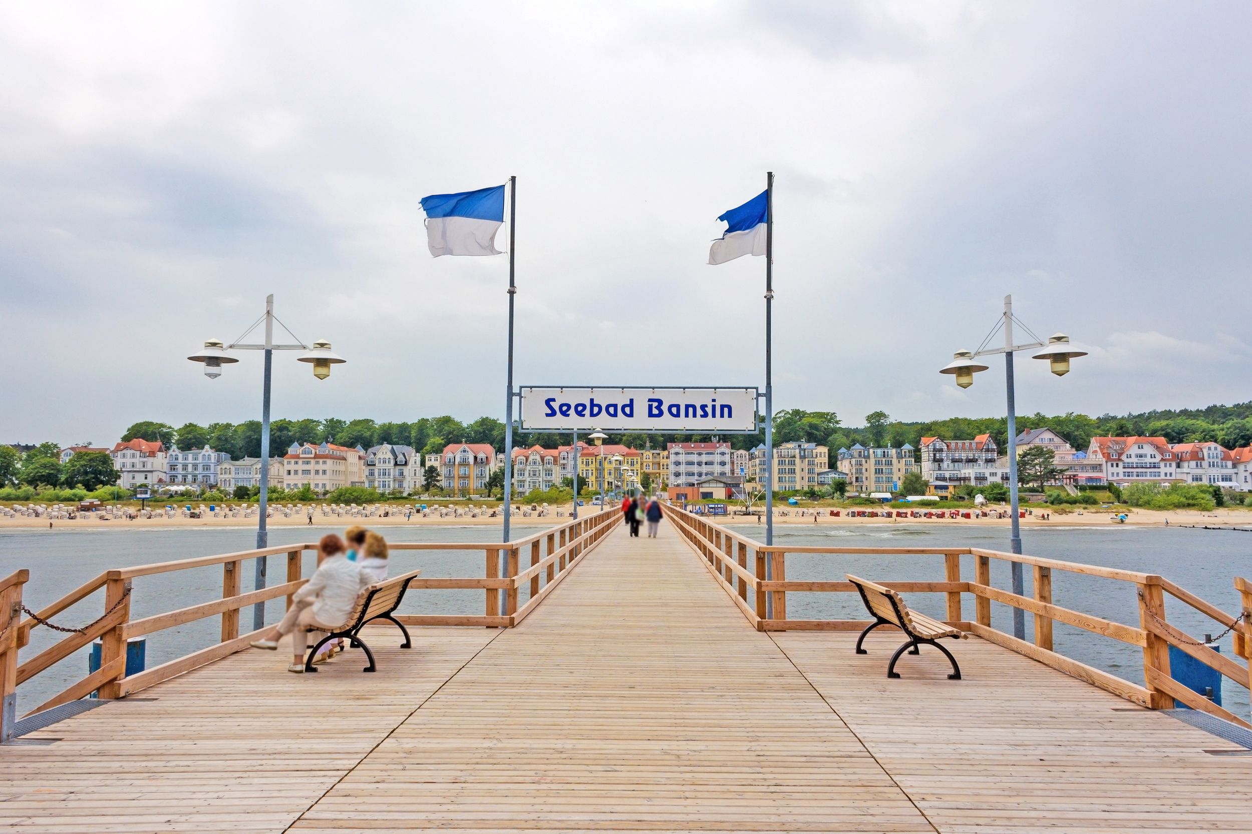 Bansin, Usedom, Germany - June 27, 2012: Pier of the baltic sea spa to
