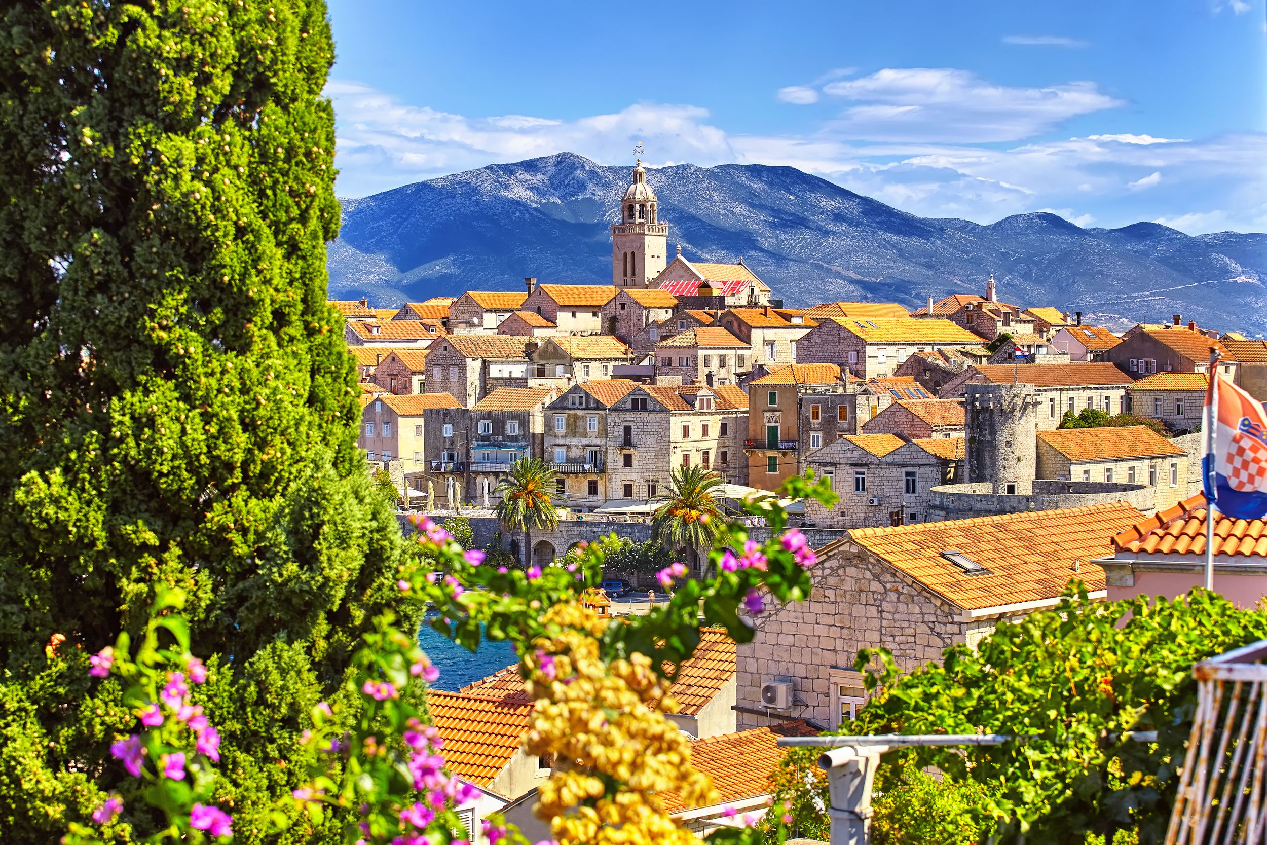 The view of the Korcula town, Korcula island, Dalmatia, Croatia