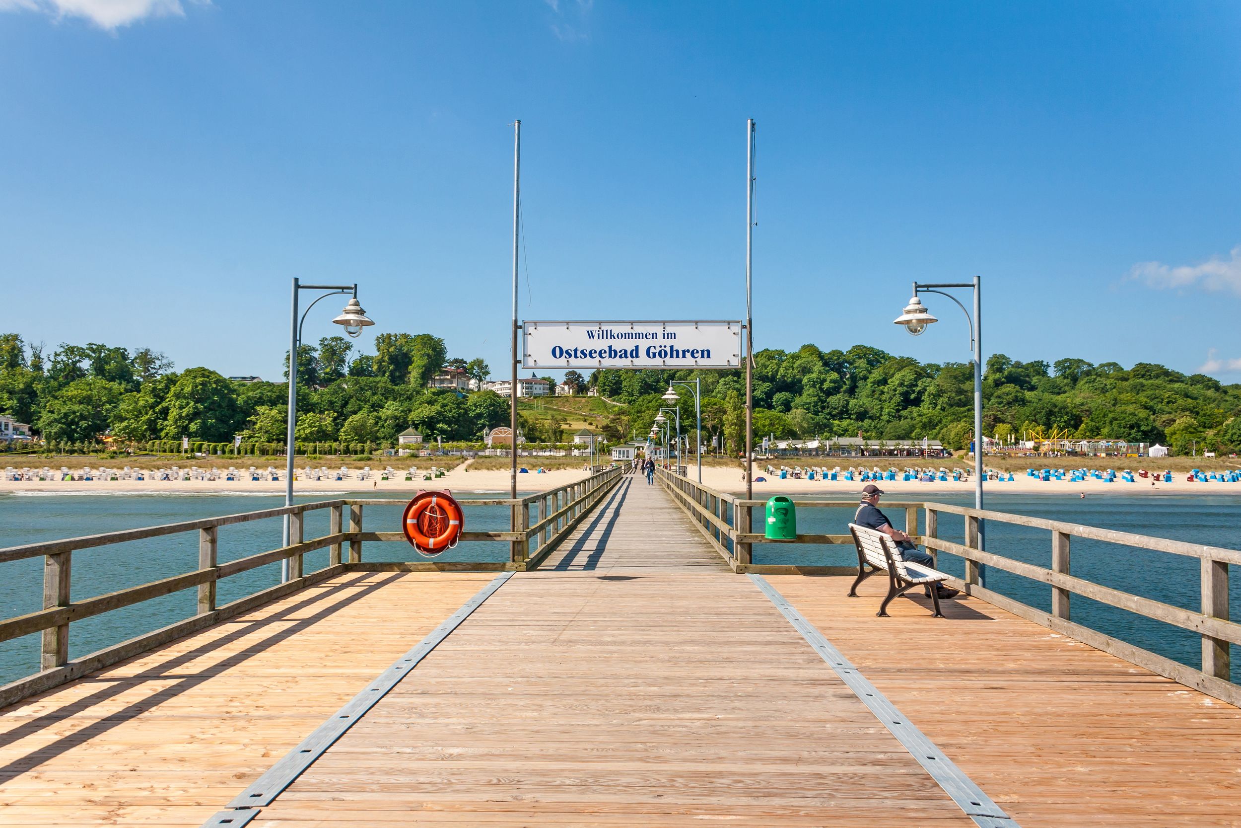 Göhren, Island Rügen, Germany - June 23, 2012: Pier of Göhren, a famou