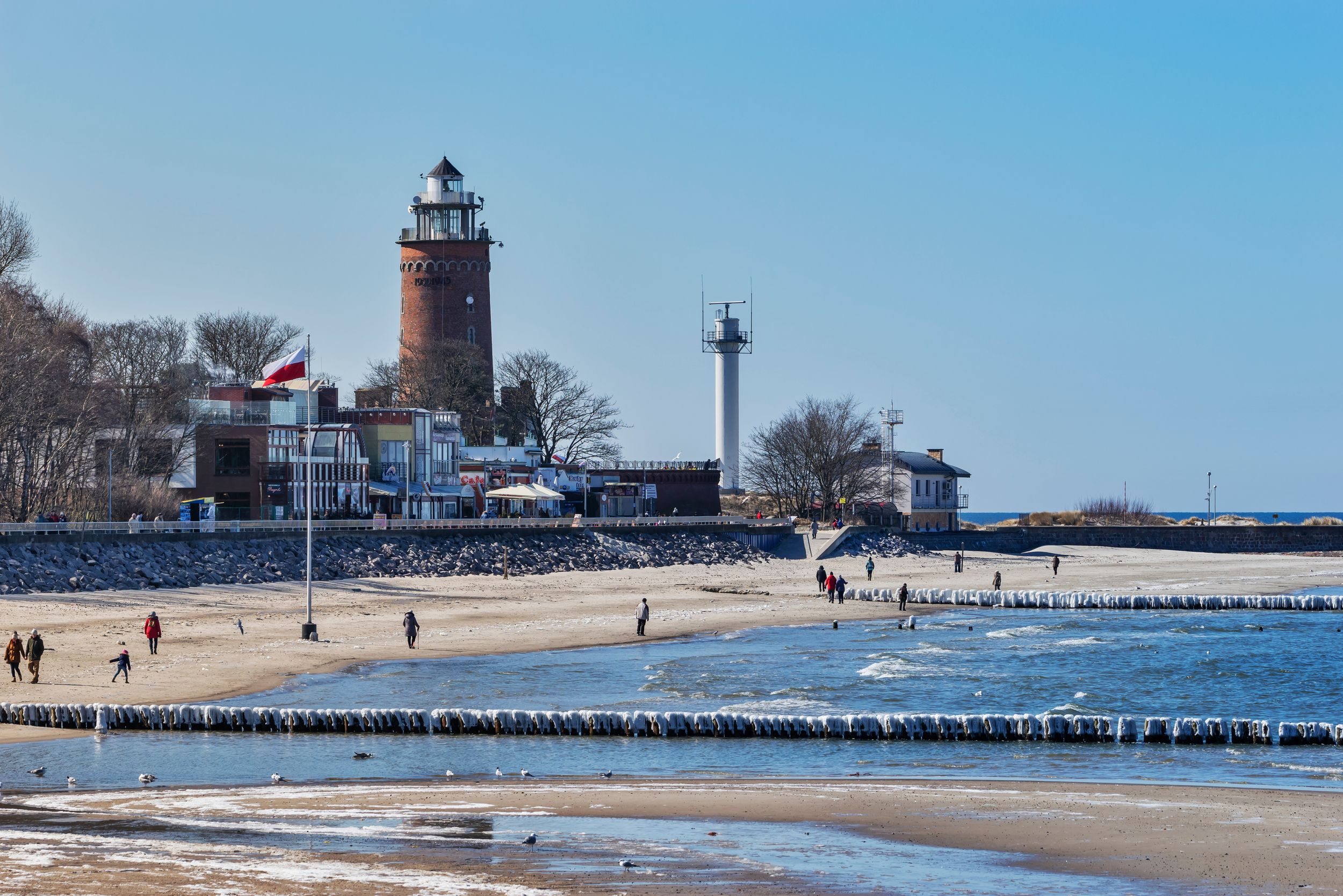 Der Leuchtturm von Kolberg ist 26 Meter hoch. Er befindet sich an der 