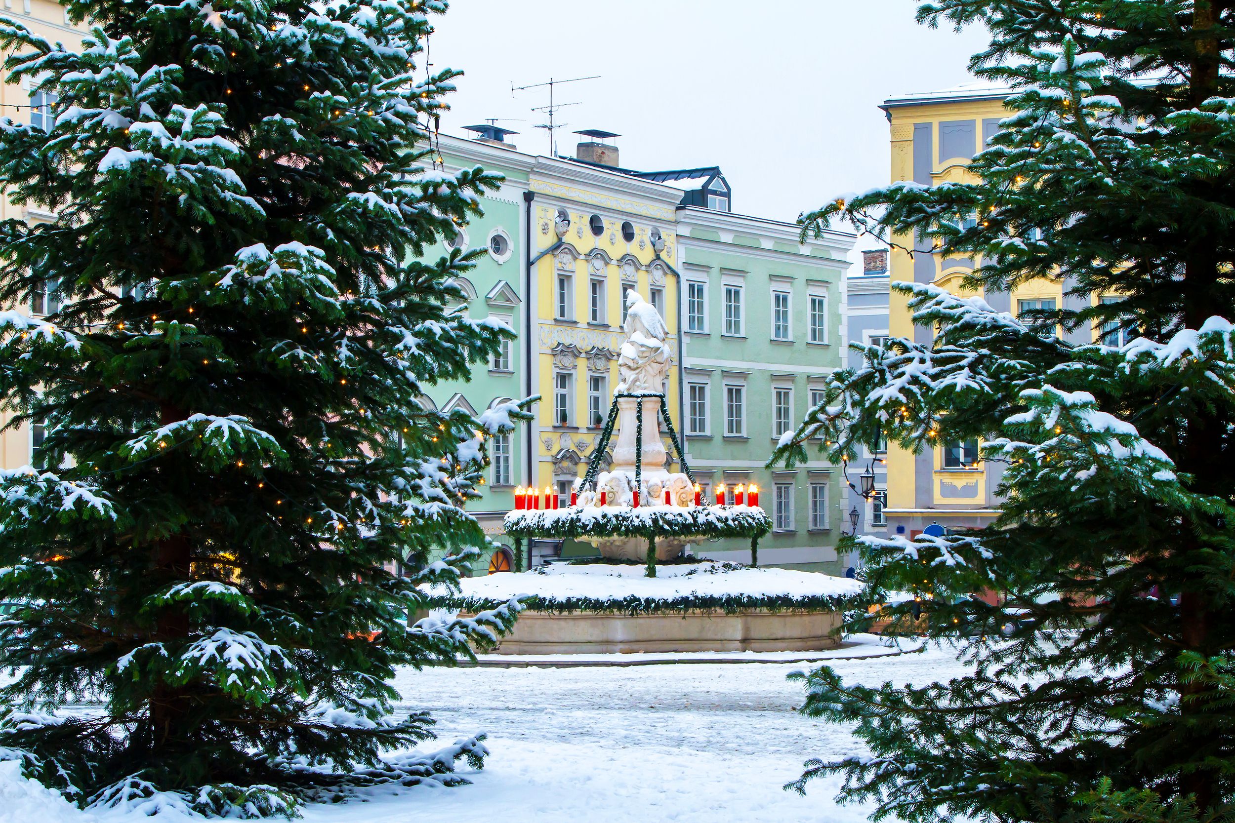 Main Square in Passau, Germany, at Christmas Time