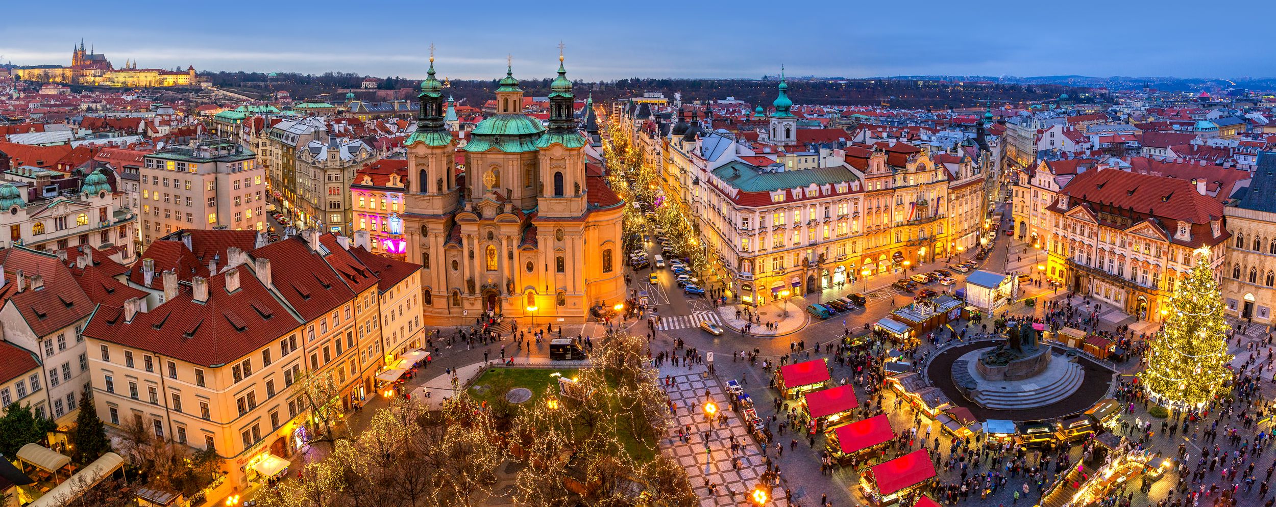 PRAGUE, CZECH REPUBLIC - DECEMBER 10, 2015: Panoramic view from above
