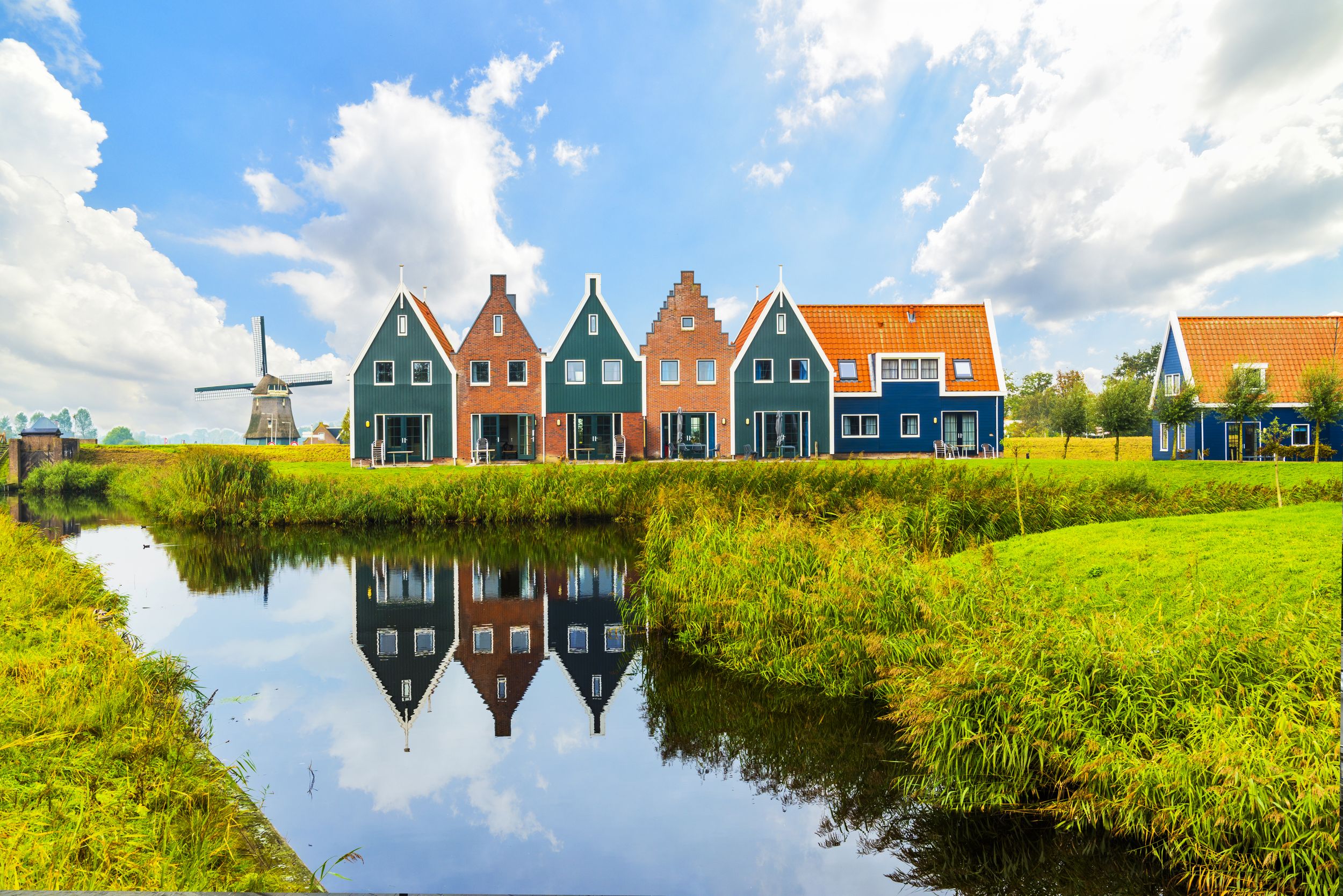 Volendam is a town in North Holland in the Netherlands. Colored houses