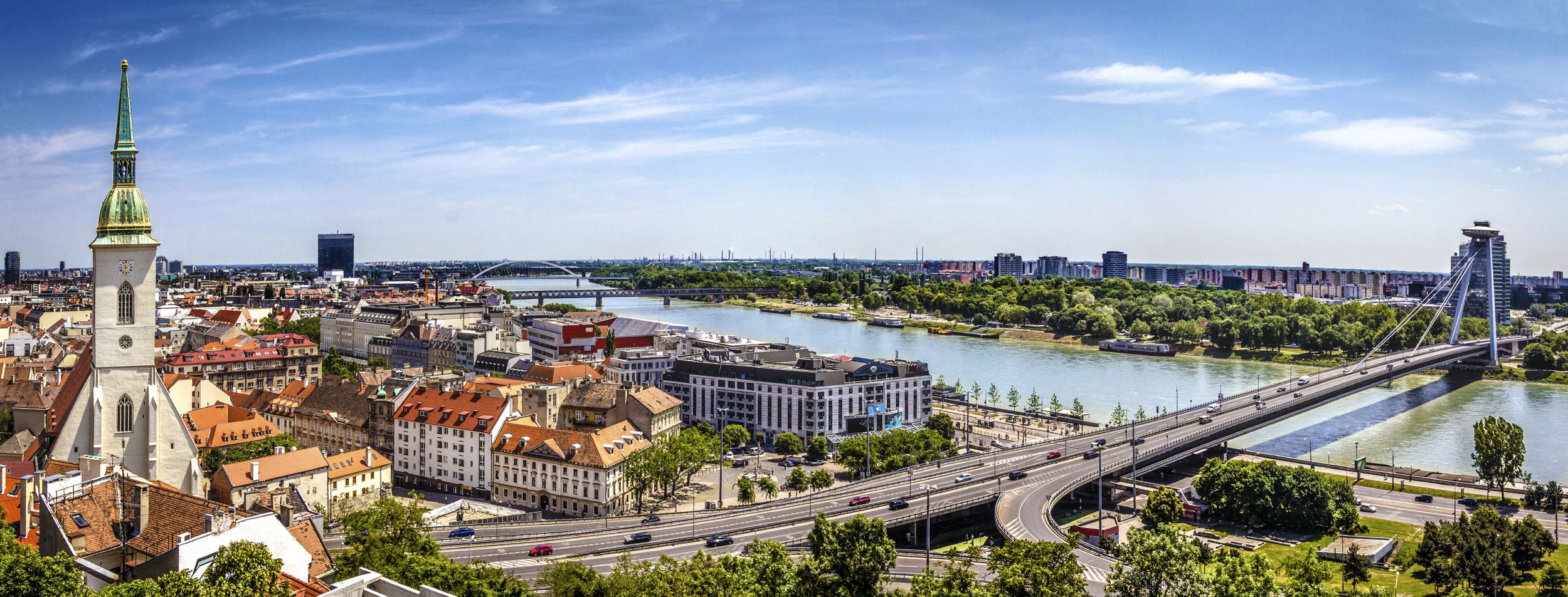 Bratislava panorama on a sunny day, Slovakia
