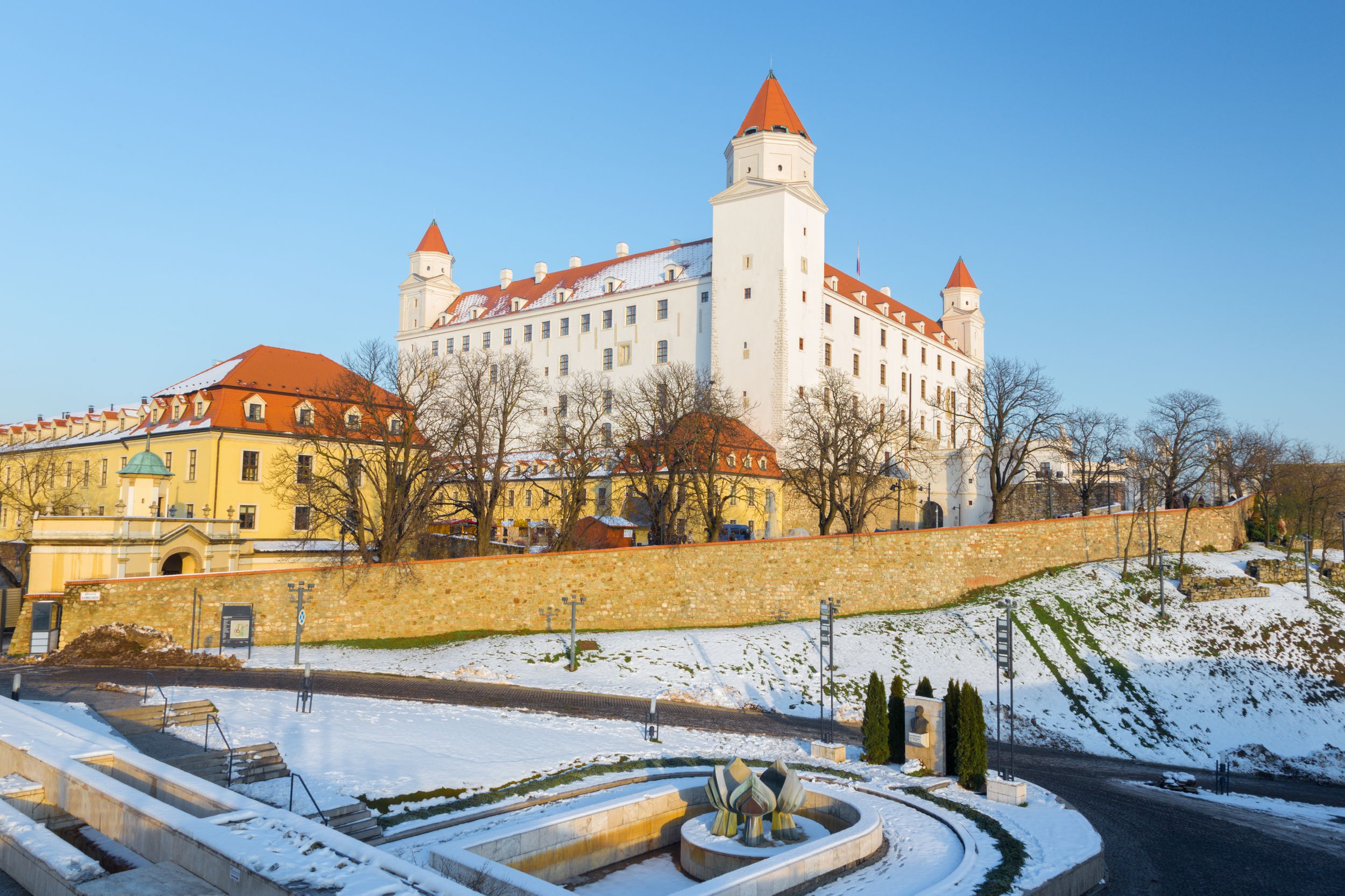 Bratislava - The castle in winter light.