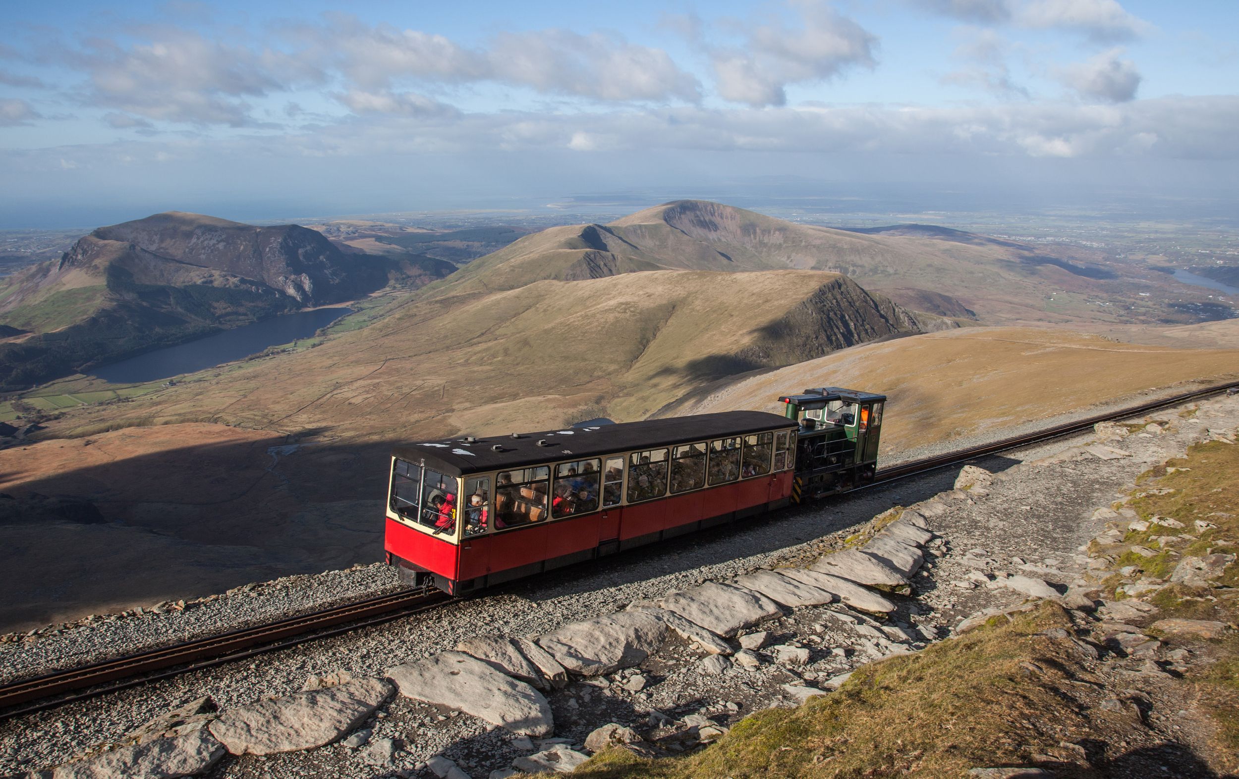 Views from Snowdon the highest mountain in England and Wales