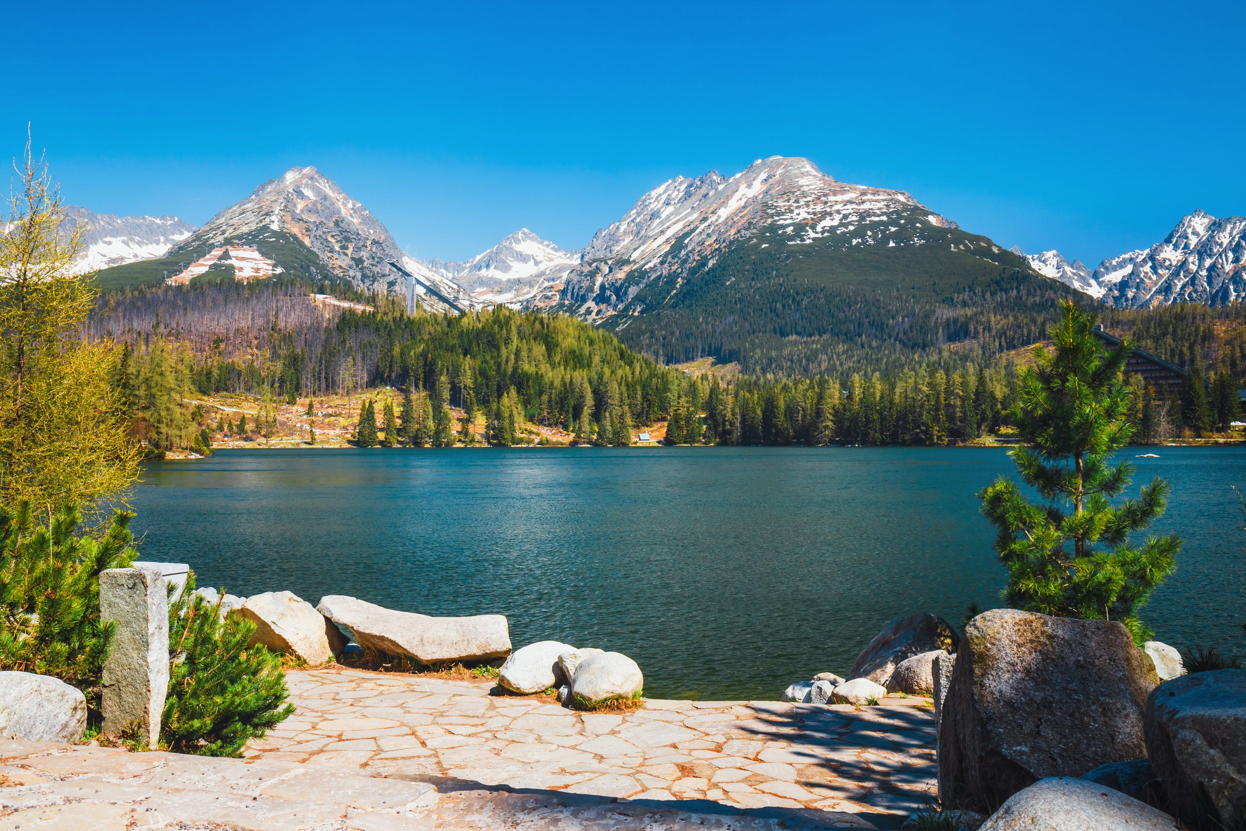 Strbske Pleso, beautiful lake in Tatra Mountains in Slovakia