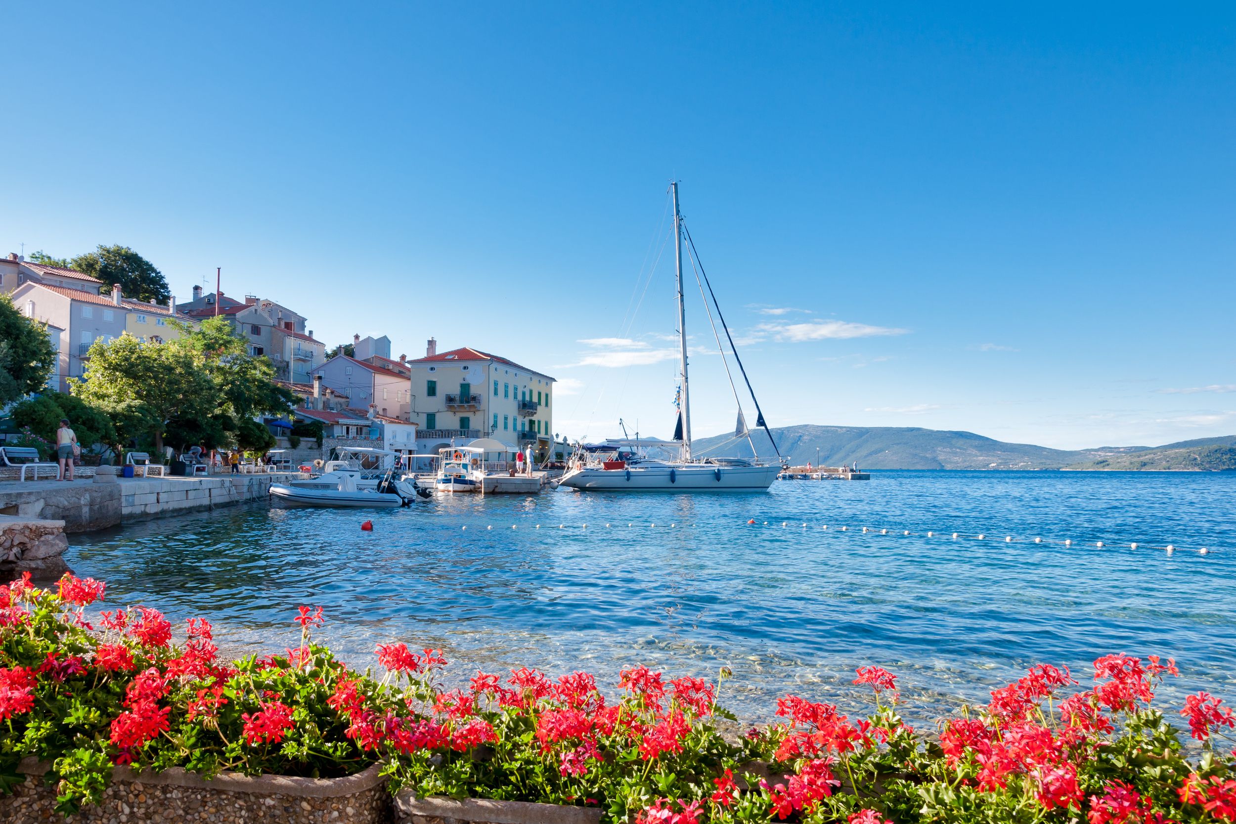 Valun port town and coast in Croatia - Cres