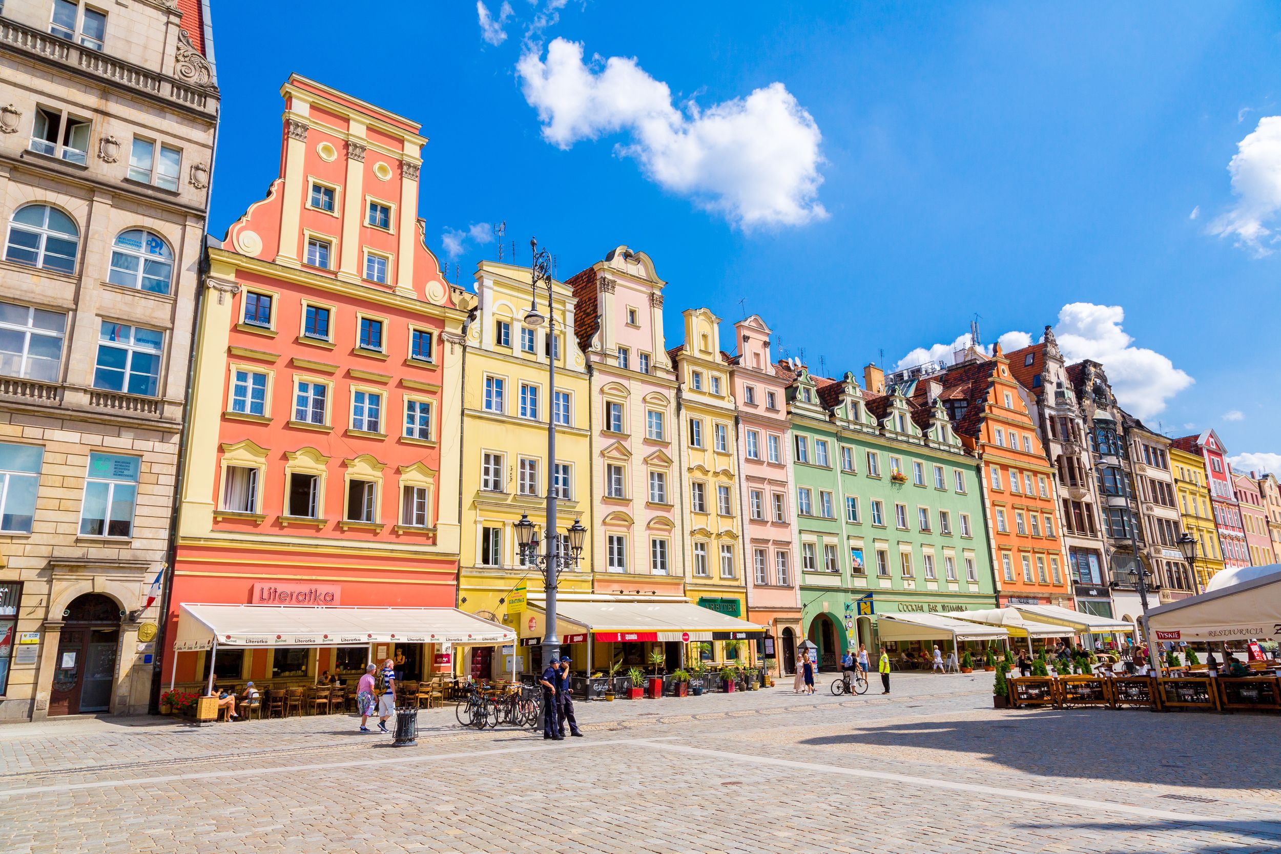 WROCLAW, POLAND - JULY 29: City center and Market Square in Wroclaw, P