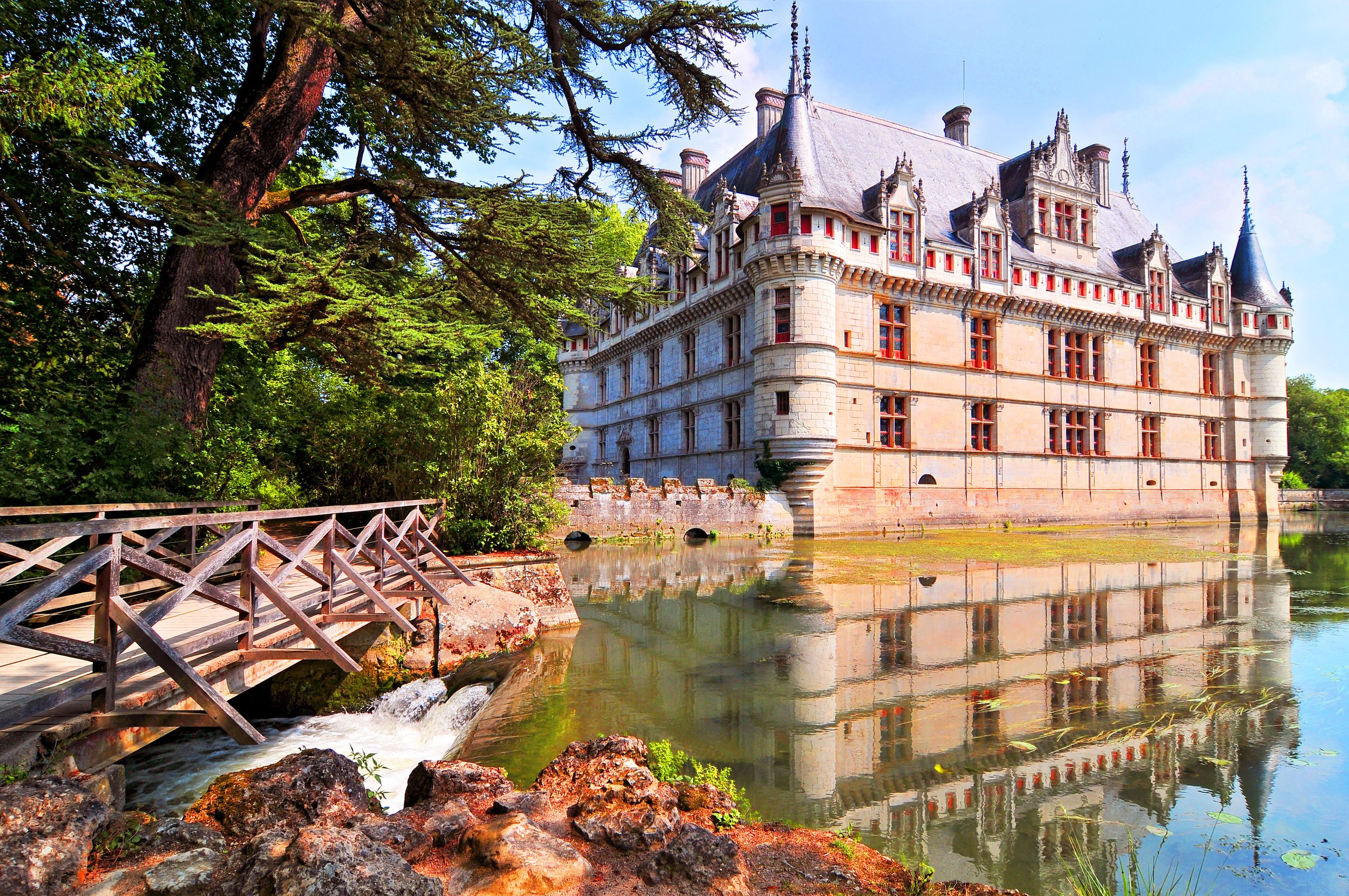 Chateau d'Azay le Rideau and peaceful reflection it is one of the earl