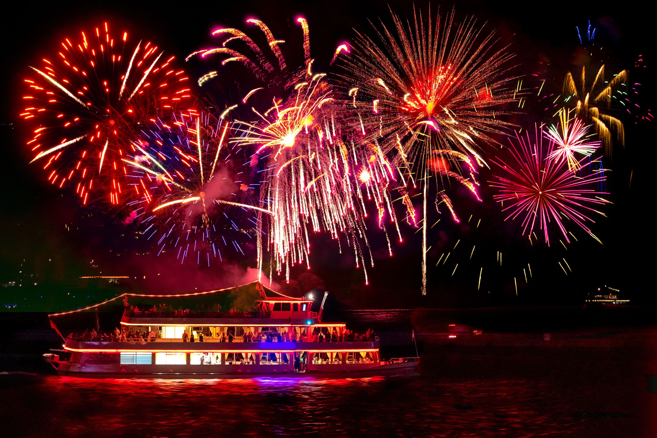 Firework over the rhine valley. Rhein in Flammen (Rhine in Flames) , G