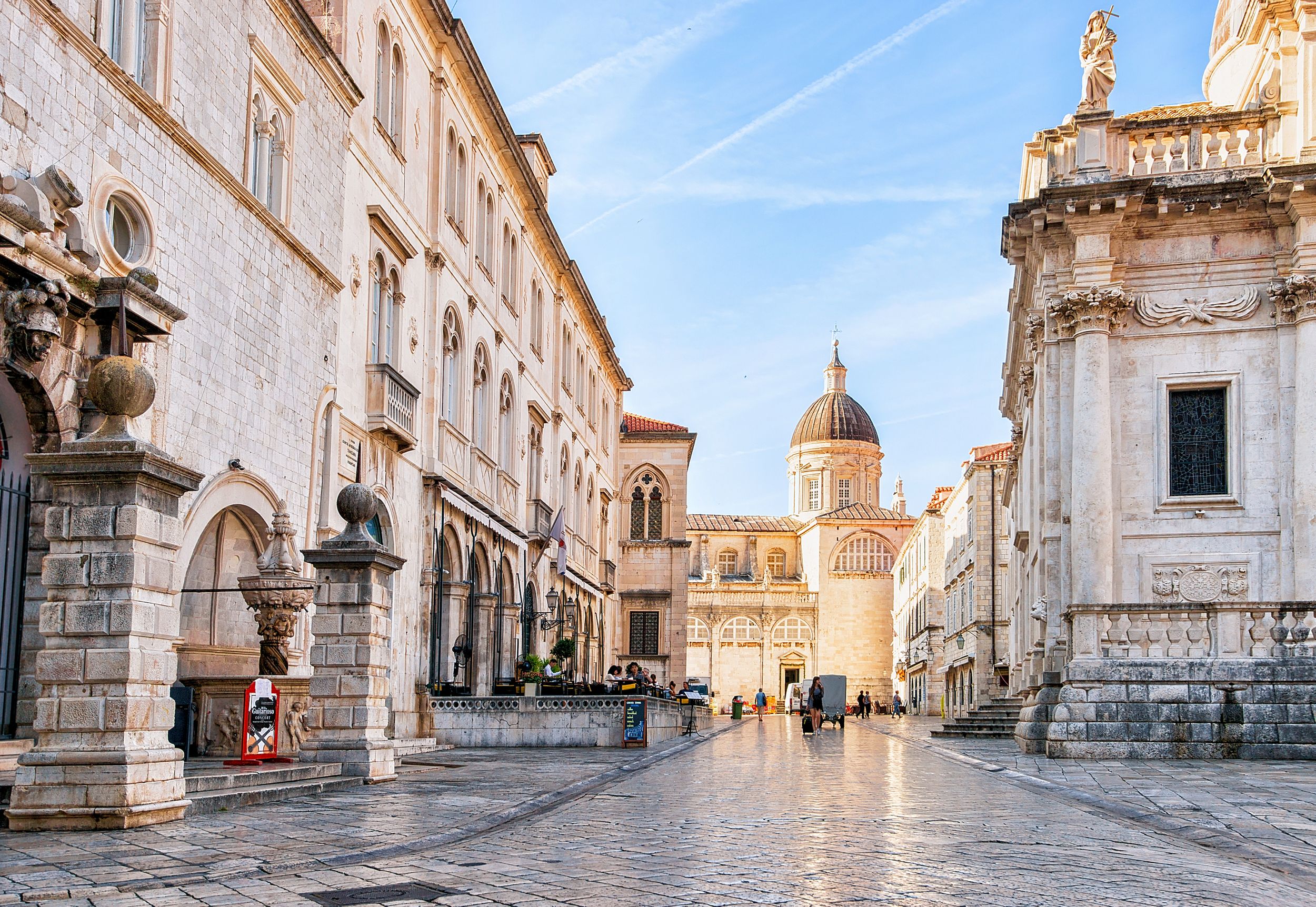 Dubrovnik, Croatia - August 20, 2016: People at Dubrovnik Cathedral in