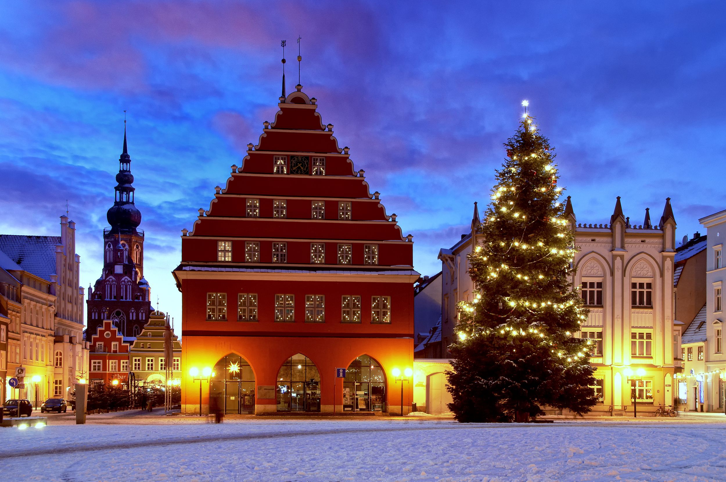 christmas market in oldtown Greifswald