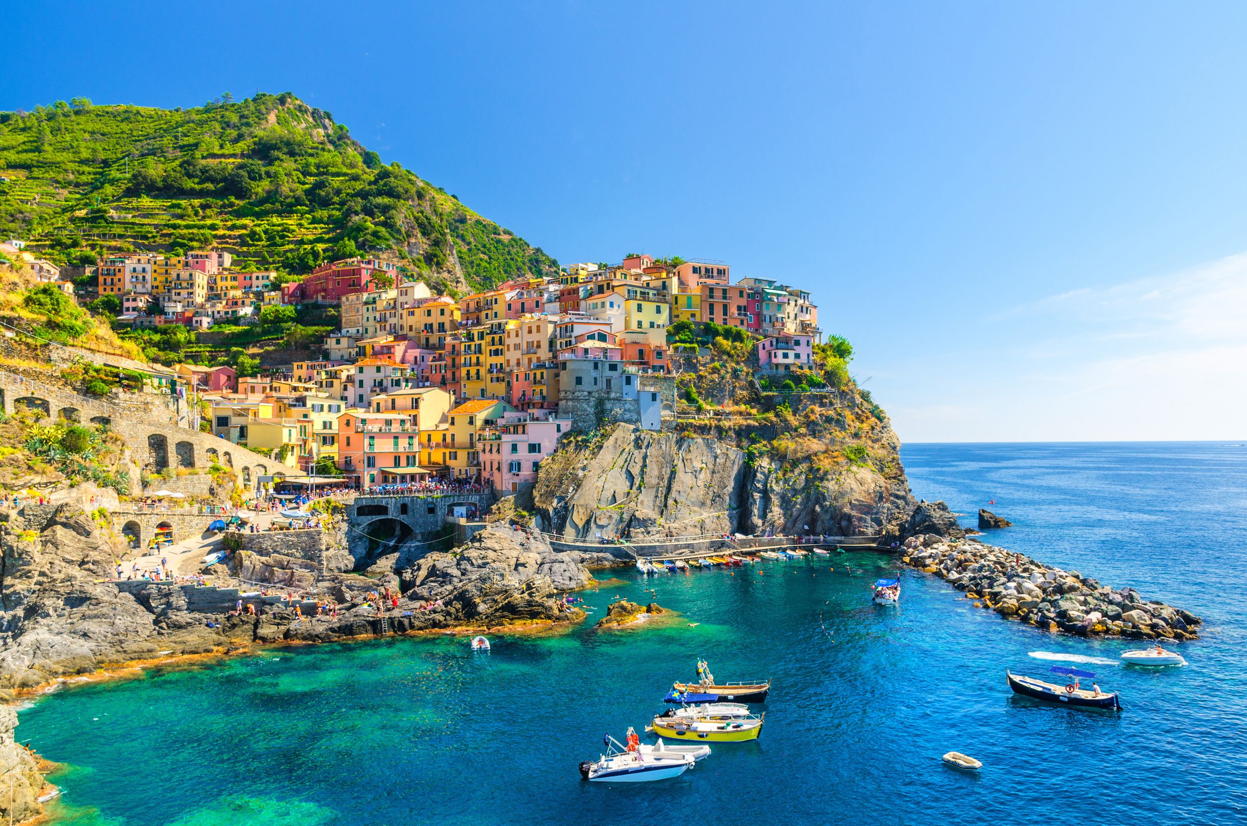 Manarola traditional typical Italian village in National park Cinque T