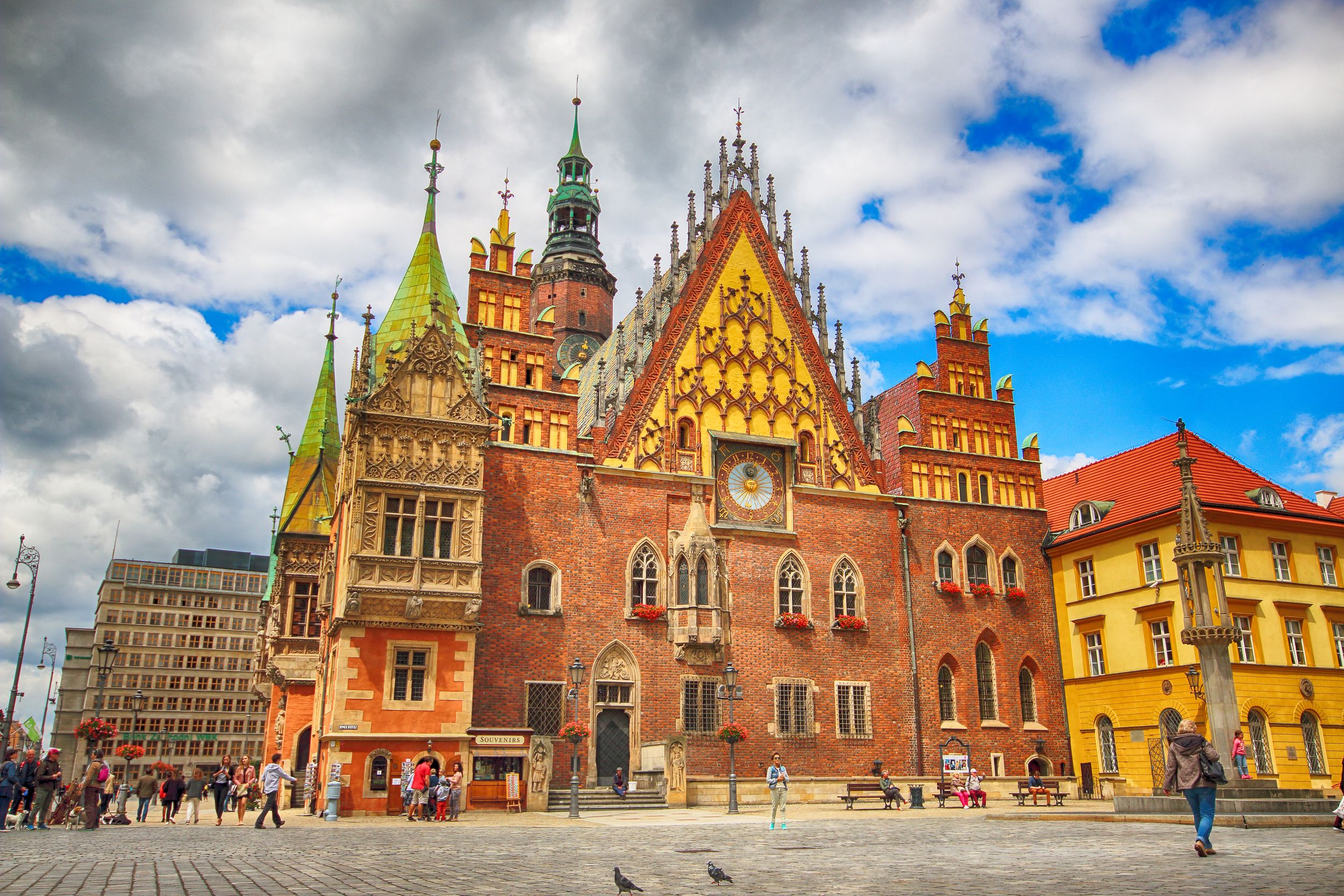 WROCLAW, POLAND - JULY 13, 2017: Wroclaw Old Town. City with one of th