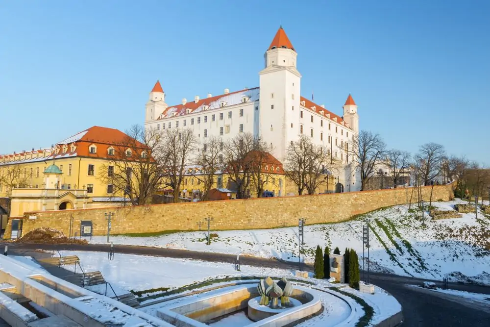 Bratislava - The castle in winter light.