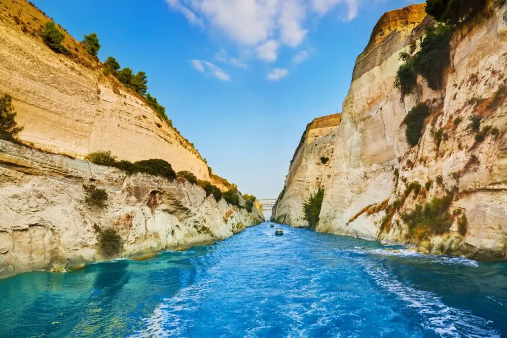Corinth channel in Greece - travel background