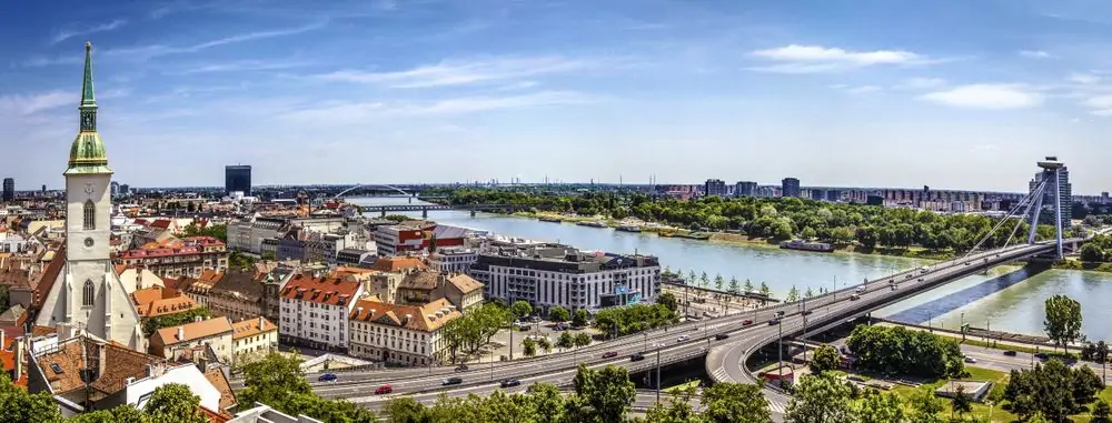 Bratislava panorama on a sunny day, Slovakia