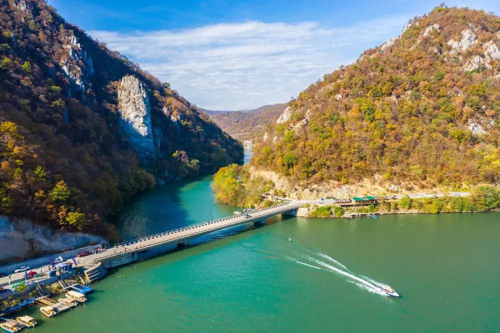 Decebal Statue on the Danube river, Romania